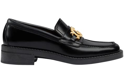 nib gucci new saddle black leather interlocking gg logo loafers|Gucci loafers for sale.